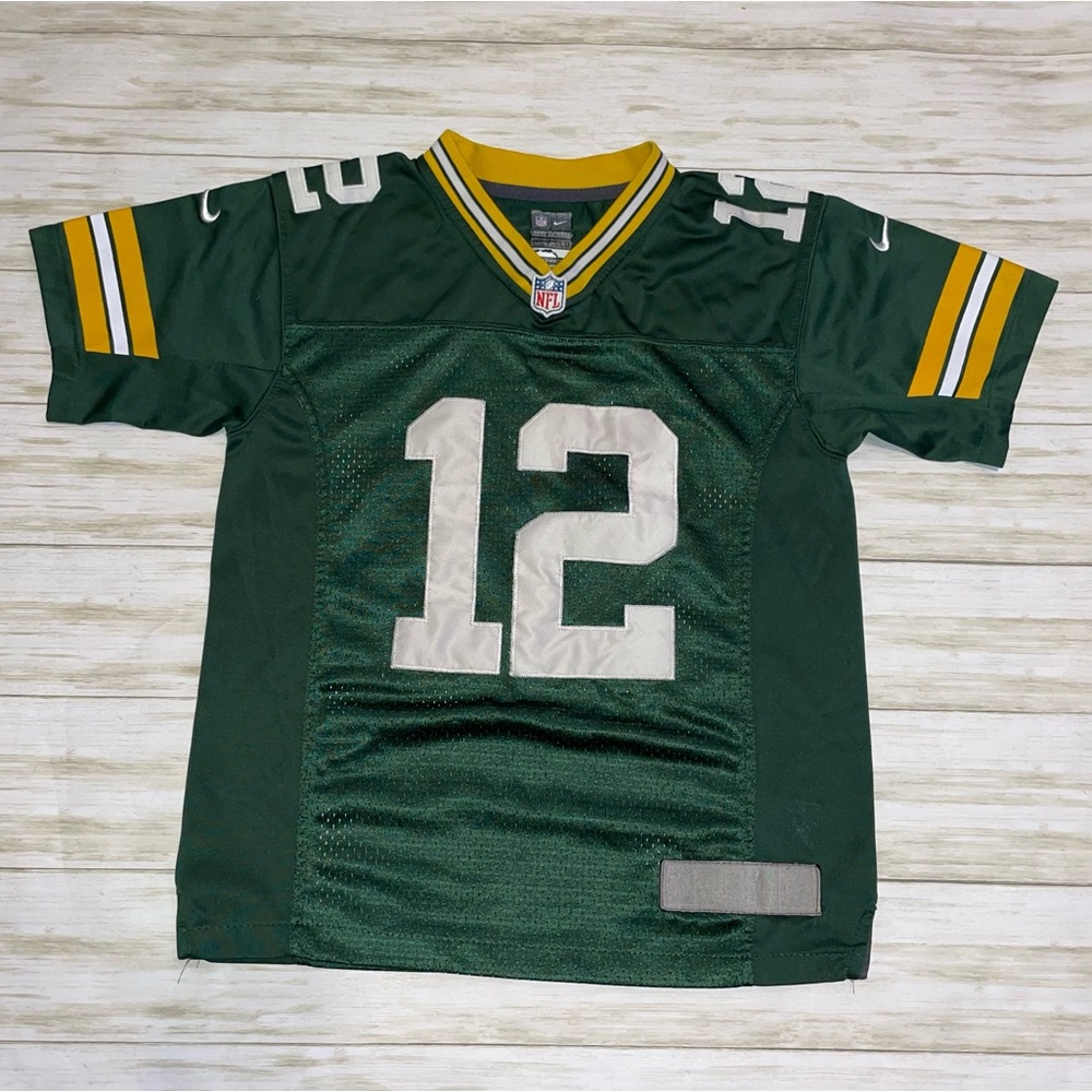 Nike NFL Aaron Rodgers Green Jersey Boys Sz M 🏈🔥